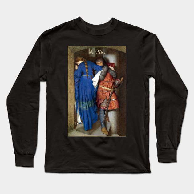 Valentines Greetings - The Meeting on the Turret Stairs - Frederick Burton Long Sleeve T-Shirt by forgottenbeauty